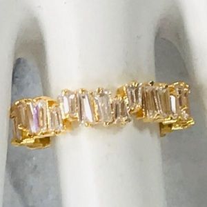 Cubic Zirconia Baguettes Perfectly Imperfect Ring-Boutique sz 6-9